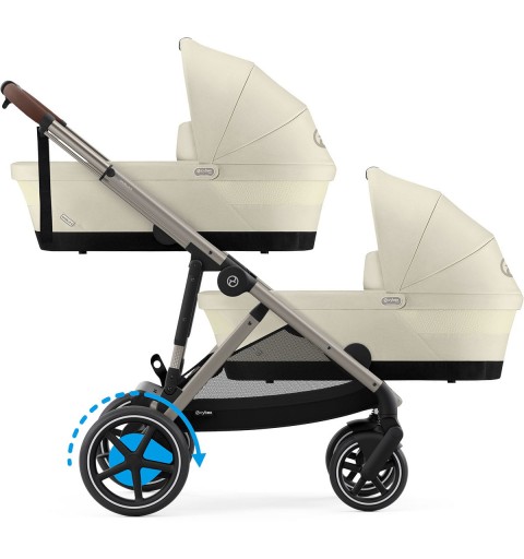 Cybex e-Gazelle S TPE - rozwojowy wózek wielofunkcyjny, zestaw 2w1 z opcją 3w1 i 4w1 | Seashell Beige